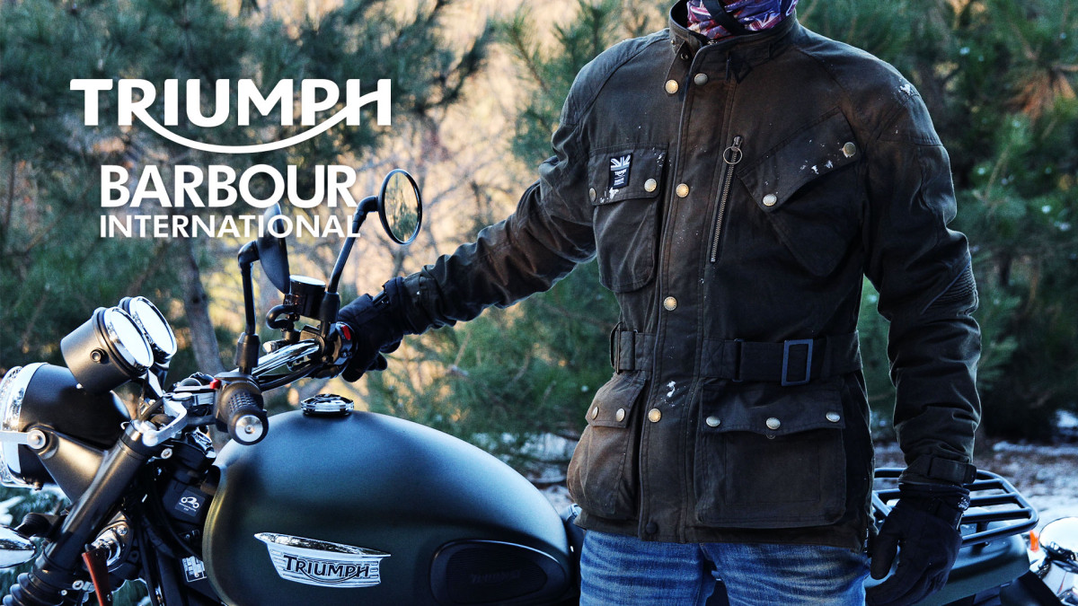 Barbour international triumph トライアンフ レザー - レザージャケット